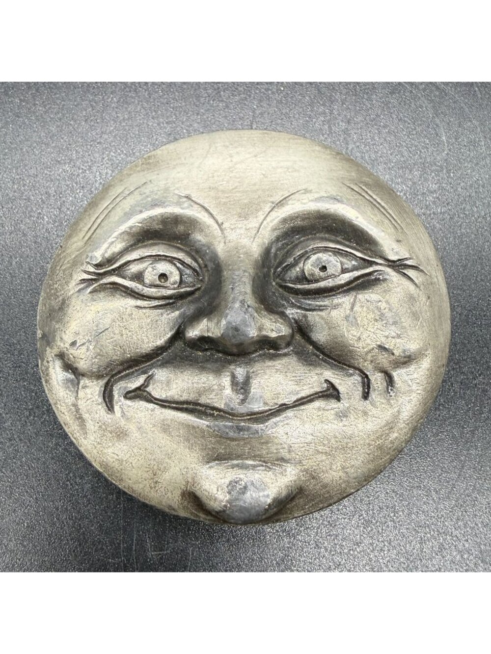 Vtg 1976 Bergamot Brass Works Man in the Moon Belt Buckle USA G-49